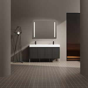 Freestanding Bathroom Vanity With Resin Sink And Storage Cabinet