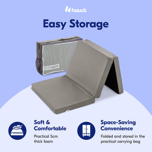 hauck Foldable Portable Foam Toddler Nap Mattress Pad, 24 x 47 Inches, Gray