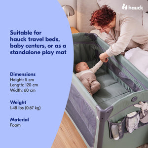 hauck Foldable Portable Foam Toddler Nap Mattress Pad, 24 x 47 Inches, Gray