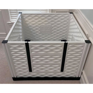 EZwhelp EZclassic 38" x 38" Dog Whelping Box Tall Playpen w/Rails & Liner, Gray