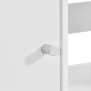 Sturdis Modern Round Edge Wooden Durable Kids Bookshelf with Step Shelves, White