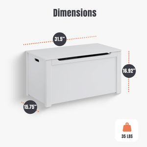 Sturdis Wooden Toy Box Stylish Spacious Storage for Home Organization, White