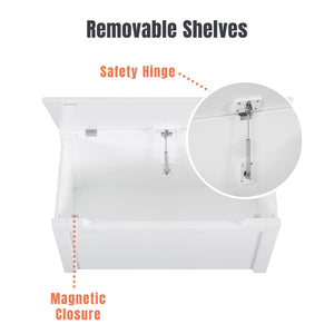 Sturdis Wooden Toy Box Stylish Spacious Storage for Home Organization, White