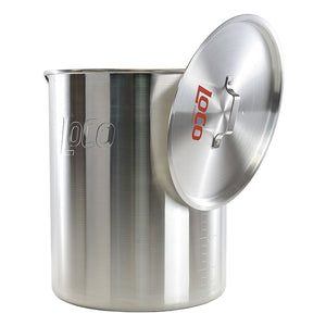 Loco Cookers 30 Quart Aluminum Circular Pots Kit for Boiling & Steaming, Silver - TRAPSKI