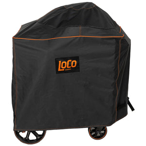 Loco Cookers 22.5 In Kettle Grill Cover with SmartTemp, Zipper, and Cart, Black - TRAPSKI