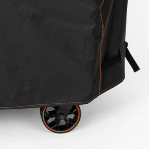 Loco Cookers 22.5 In Kettle Grill Cover with SmartTemp, Zipper, and Cart, Black - TRAPSKI
