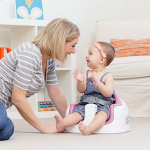 Bumbo Baby Toddler Adjustable 3-in-1 Booster Seat/High Chair & Tray, Cradle Pink