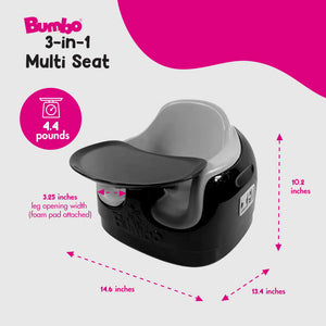 Bumbo Toddler Adjustable 3-in-1 Multi Seat High Chair, Black/Monsoon (2 Pack)
