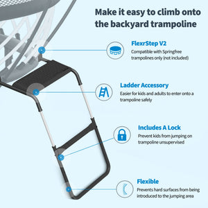 Springfree Trampoline 12' x 19' Trampoline with FlexrStep V2 Ladder Accessory