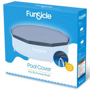 Funsicle 10' x 30" Outdoor Activity Round Frame Pool with 10' Debris Cover, Blue