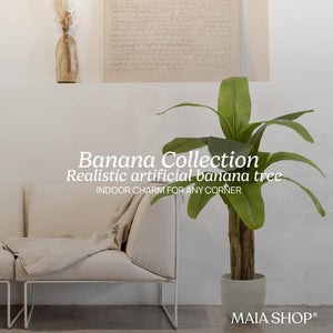 Maia Shop Artificial Banana Tree 4 Feet Tall Tropical Home Decoration, 47 Inches