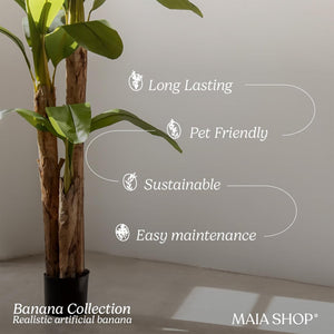 Maia Shop Artificial Banana Tree 5 Feet Tall Tropical Home Decoration, 60 Inches