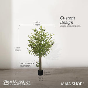 Maia Shop Artificial Olive Tree 3.5 Feet Tall Potted Home Decoration, 41 Inches