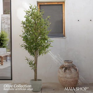 Maia Shop Artificial Olive Tree 6 Feet Tall Potted Home Decoration, 71 Inches