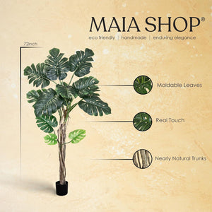 Maia Shop Artificial Monstera Tropical Palm Tree Home Decoration, 72 Inches
