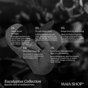 Maia Shop Artificial Eucalyptus Tree 6' Tall, Fake Tree with Natural Wood Trunk