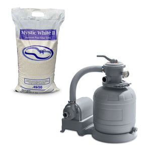 Funsicle 1600 GPH Sand Filter Pool Pump with Mystic White II Premium Filter Sand - TRAPSKI