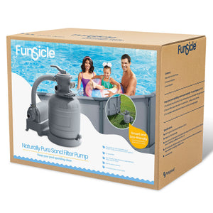 Funsicle 1600 GPH Sand Filter Pool Pump with Mystic White II Premium Filter Sand - TRAPSKI