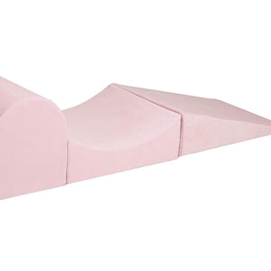 MeowBaby 4 Elements Soft Foam Blocks Playset with Velvet Covers, Powder Pink