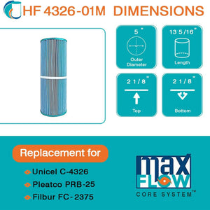 Hurricane 2 Pack HF4326-01M Elite Aseptic Pool Spa Filter Cartridge Replacement