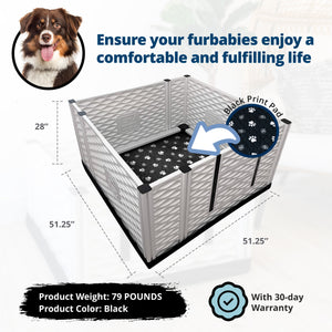 EZwhelp EZclassic 48" x 48" Dog Whelping Box Tall Playpen with Rails, Black