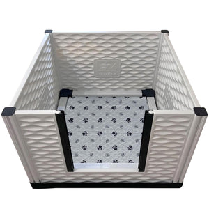 EZwhelp EZclassic 38" x 38" Dog Whelping Box Tall Playpen w/Rails & Liner, Gray