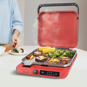 Razor I-Razor Portable Electric Induction Griddle with Temperature Control, Red - TRAPSKI