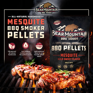 Bear Mountain BBQ Premium All Natural Wood Mesquite Smoker Pellets, 40 Pounds