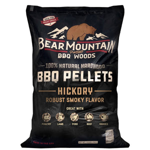 Bear Mountain All Natural Hickory BBQ Pellets w/Robust Smoky Flavor, 33 Pounds