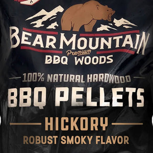 Bear Mountain All Natural Hickory BBQ Pellets w/Robust Smoky Flavor, 33 Pounds