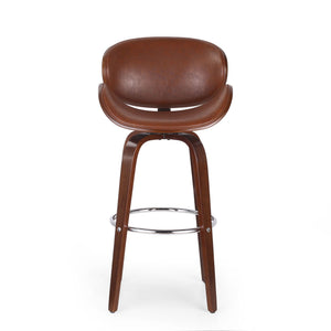 Lumos Mid Century Modern Upholstered Swivel Barstool