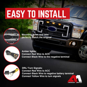 AMERICAN MODIFIED Raptor Style Mesh Grille for 2011-2016 Ford F250/350/450/550