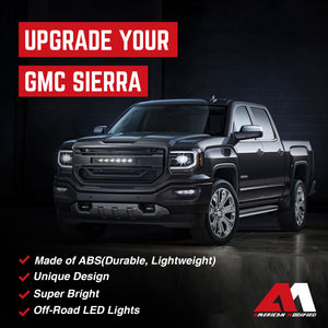 AMERICAN MODIFIED Armor Grille for 2016 to 2018 GMC Sierra 1500, Matte Black