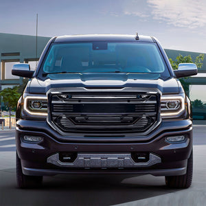 AMERICAN MODIFIED Armor Grille for 2016 to 2018 GMC Sierra 1500, Glossy Black