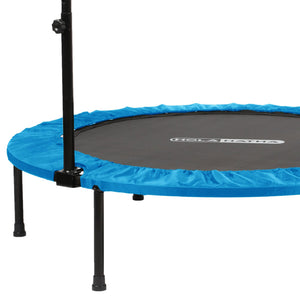 HolaHatha 48 Inch Foldable Mini Fitness Trampoline with Adjustable Handle, Blue - TRAPSKI