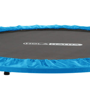 HolaHatha 48 Inch Foldable Mini Fitness Trampoline with Adjustable Handle, Blue - TRAPSKI