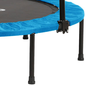 HolaHatha 48 Inch Foldable Mini Fitness Trampoline with Adjustable Handle, Blue - TRAPSKI