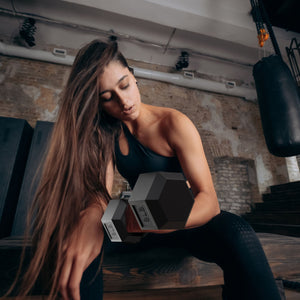 BalanceFrom Signature Alloy Steel Rubber Encased Hex Dumbbell Set, Black