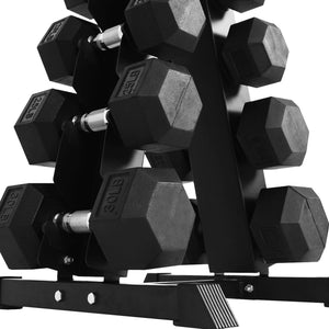 BalanceFrom Signature Alloy Steel Rubber Encased Hex Dumbbell Set, Black