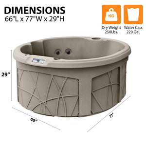 LifeSmart Key Largo Hot Tub Spa with 110 Volt Plug and Play and LED Light, Sand