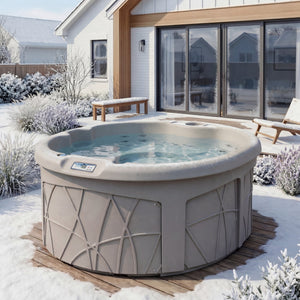 LifeSmart Key Largo Hot Tub Spa with 110 Volt Plug and Play and LED Light, Sand