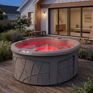 LifeSmart Key Largo Hot Tub Spa with 110 Volt Plug and Play and LED Light, Sand