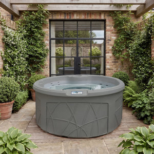 LifeSmart Key Largo Hot Tub Spa with 110 Volt Plug and Play and LED Light, Taupe