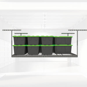 MonsterRax 4'x8' Overhead Garage Storage Rack Holds Up to 500 Pounds, Hammertone