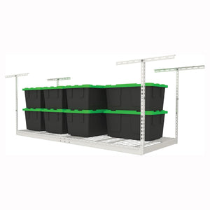 MonsterRax 3' x 8' Overhead Garage Storage Rack Holds Up to 450 Pounds, White