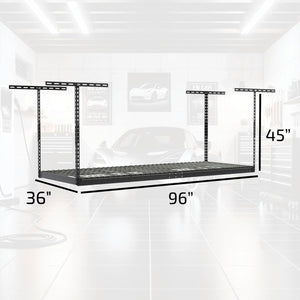 MonsterRax 3'x8' Overhead Garage Storage Rack Holds Up to 450 Pounds, Hammertone