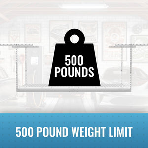 MonsterRax 4' x 8' Overhead Garage Storage Rack Holds Up to 500 Pounds, White