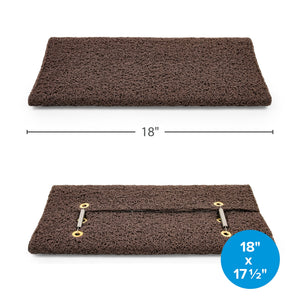 Camco Premium Wrap Around RV Step Rug with Looped PVC Material and Spring, Brown
