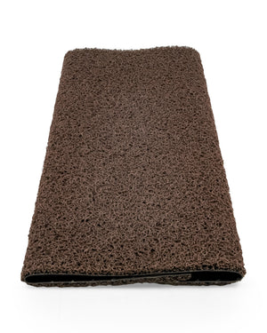 Camco Premium Wrap Around RV Step Rug with Looped PVC Material and Spring, Brown