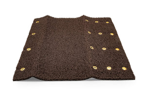 Camco Premium Wrap Around RV Step Rug with Looped PVC Material and Spring, Brown